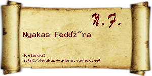 Nyakas Fedóra névjegykártya